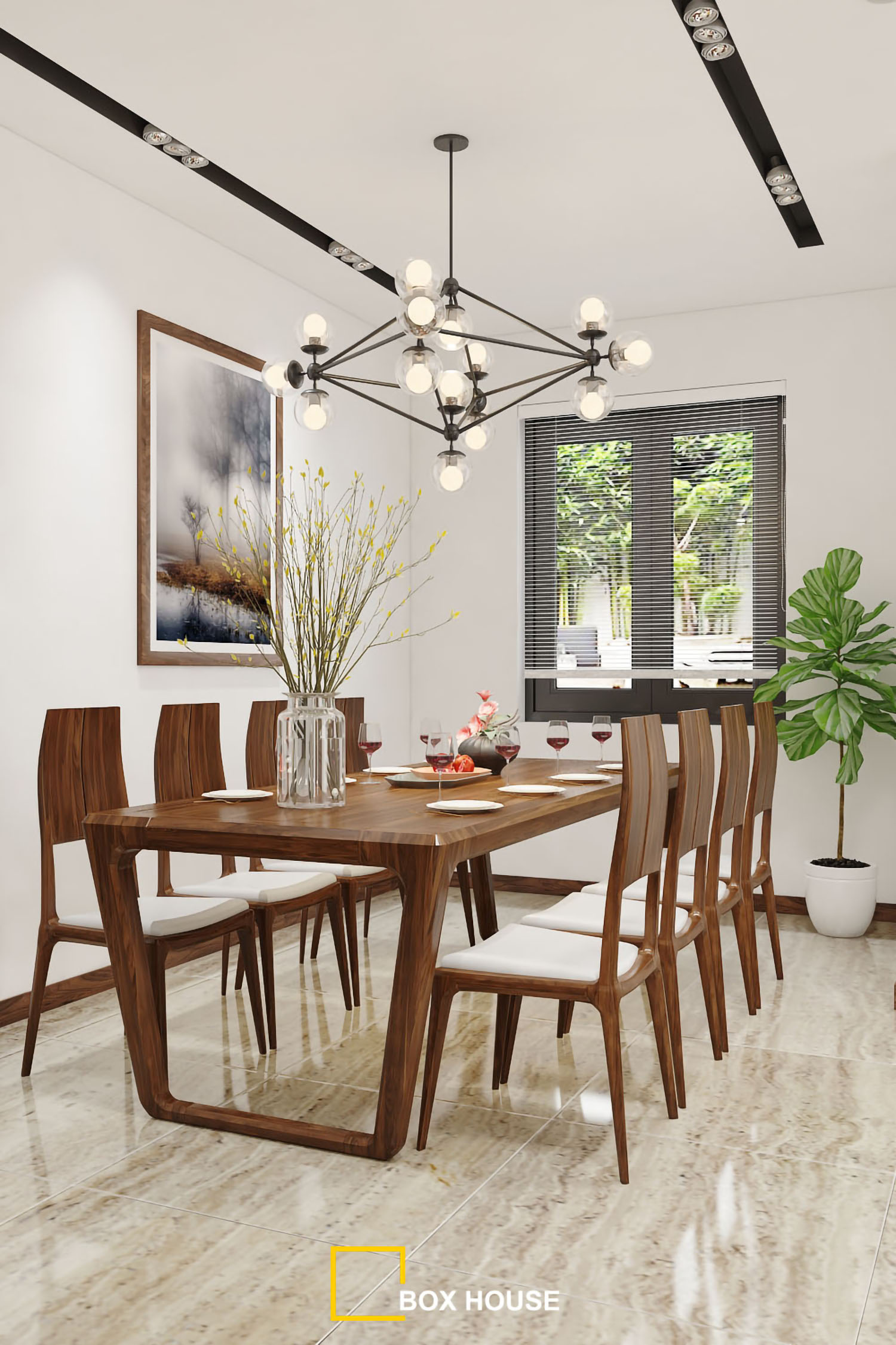 Thiết kế bàn ăn bằng gỗ tự nhiên