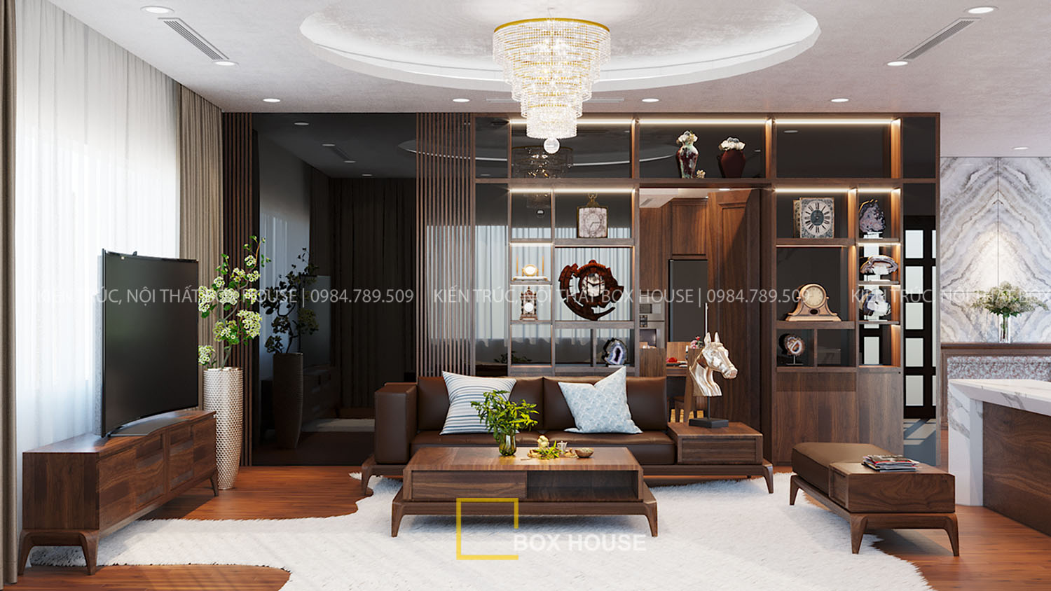Thiết kế nội thất gỗ óc chó