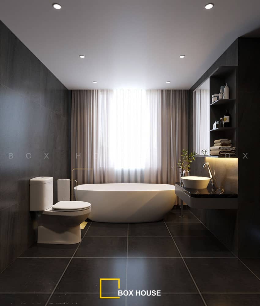 thiết kế phòng tắm hiện đại, đầy đủ tiện nghi cho biệt thự tân cổ