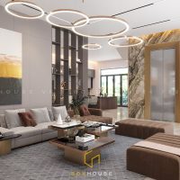 nội thất biệt thự 3 tầng phòng khách hiện đại