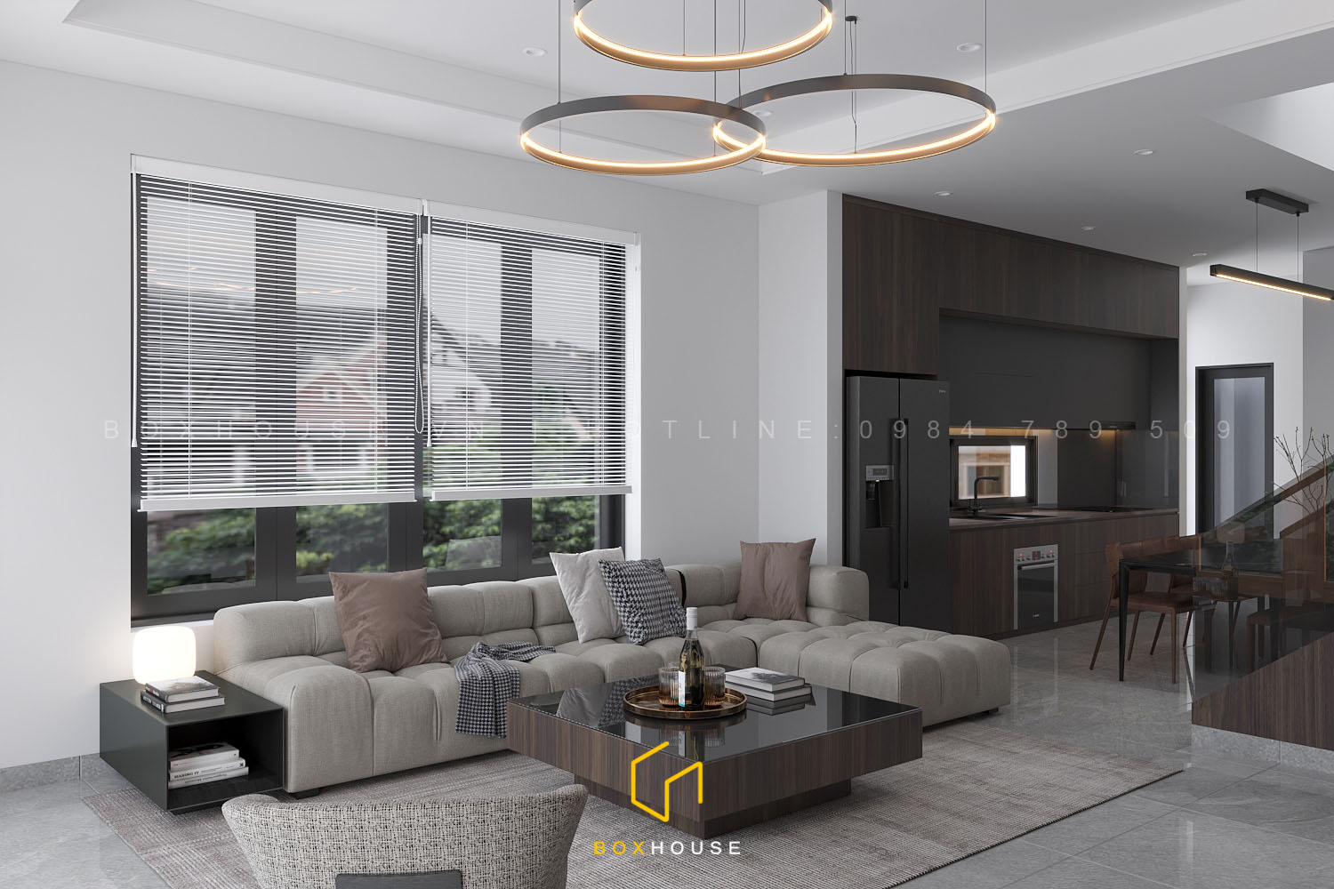 Nội thất nhà phố 3 tầng 3 phòng ngủ