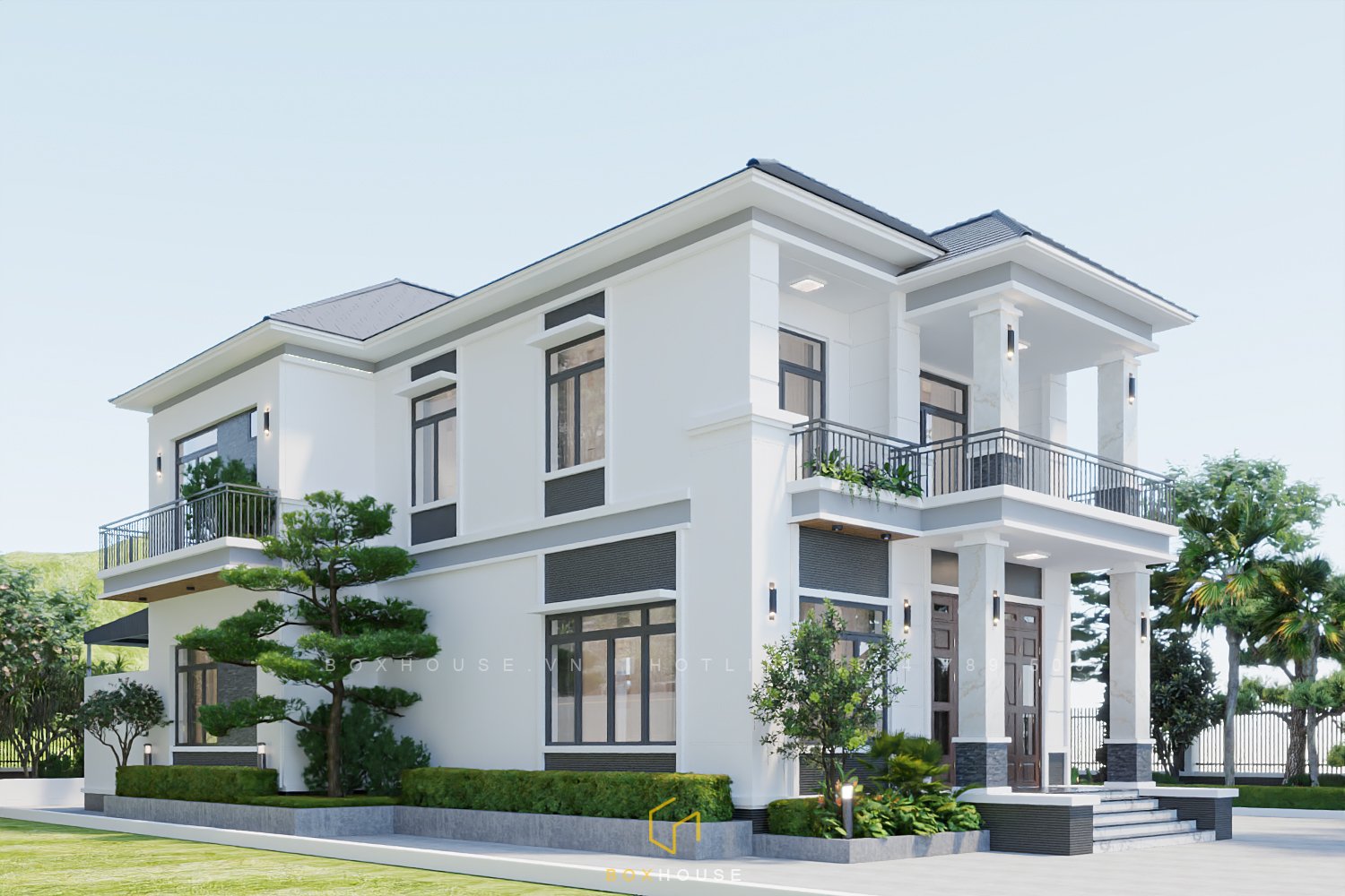 Thiết kế thi công trọn gói nhà vườn 2 tầng nhà anh Vinh tại Bến Sung, Như Thanh