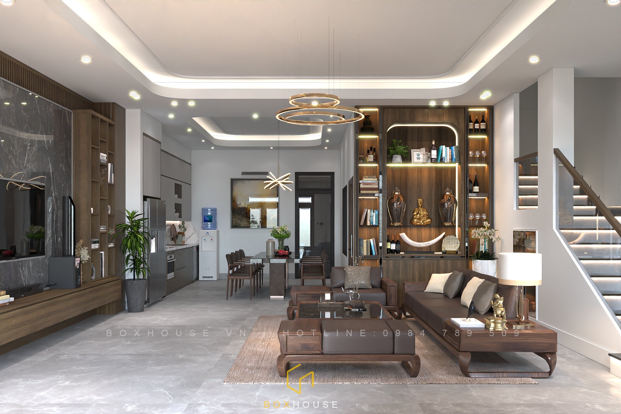 Đơn vị thiết kế thi công nội thất nhà phố tại Nông Cống