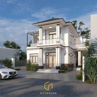 Nhà vườn 2 tầng phong cách hiện đại